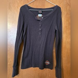 Harley-Davidson Women's Black Long Sleeve Top